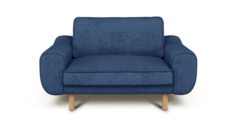 Klem Loveseat Silindir Ahşap Ayak - Fitilli Kadife