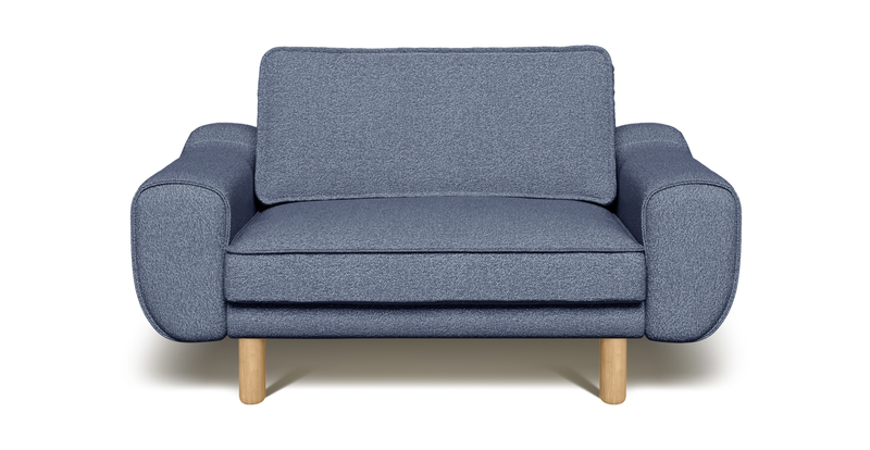 Klem Loveseat Silindir Ahşap Ayak - Bukle