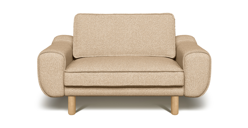 Klem Loveseat Silindir Ahşap Ayak - Bukle