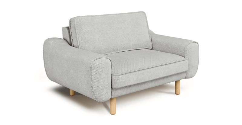 Klem Loveseat Silindir Ahşap Ayak - Doğal Doku