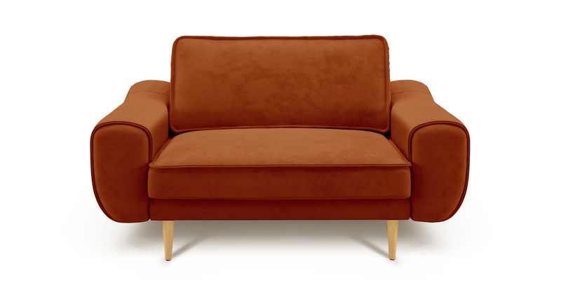 Klem Loveseat Ahşap Ayak - Dokuma Kadife