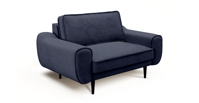 Klem Loveseat Ahşap Ayak - Dokuma Kadife