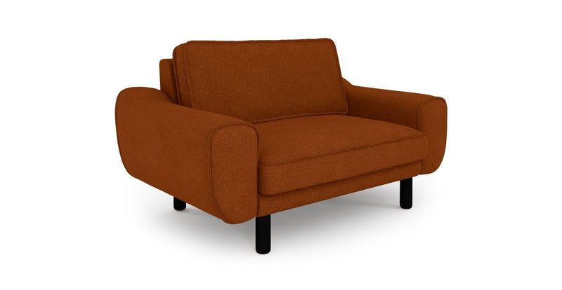 Klem Loveseat Silindir Ahşap Ayak - Keten