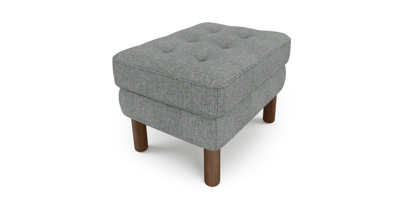 Modsy Puf Small Silindir Ahşap Ayak - Keten